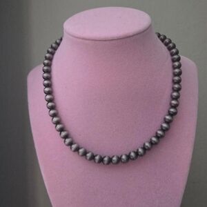 Western 8mm Faux Navajo Pearl Necklace Cowgirl Rodeo Concert Southwestern Gift